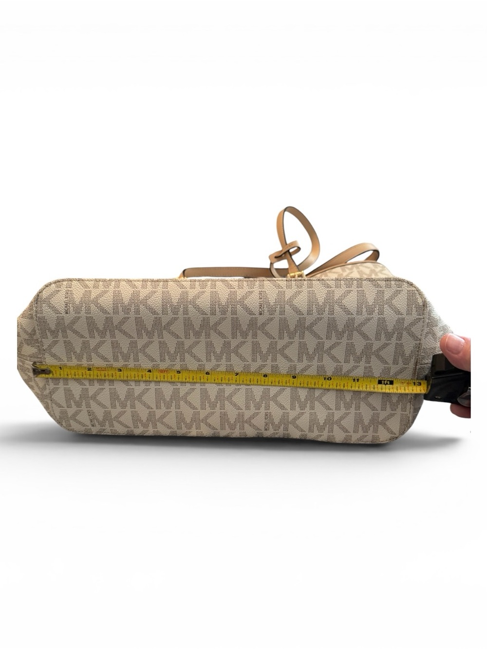 Michael Kors Jet Set Large Logo Top Zip Tote in the Vanilla/Beige Color-Way - Picture 11 of 14